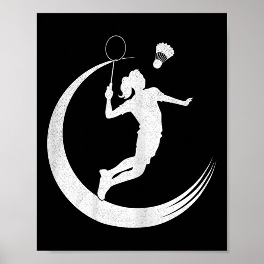Badminton-Spieler Tee Shuttle Mädchen Shuttler Rom Poster (Vorne)