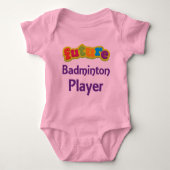 Badminton-Spieler (Zukunft) für Kind Baby Strampler (Vorderseite)
