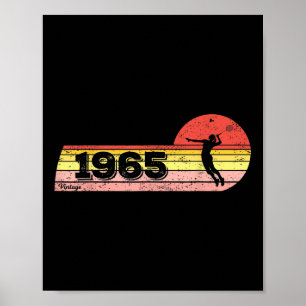 Badminton-Spielerin Geboren 1965 Geburtstag Vintag Poster