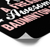 Badminton-Spielerin Shuttle-Mutter Poster (Ecke)