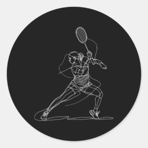 Badminton-Spielerin Zeichne Shuttle-Spiel für G Runder Aufkleber