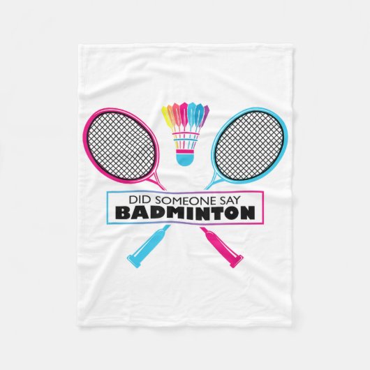 Badminton-Sport-Hobby Shuttle Retro Fleecedecke (Vorderseite)