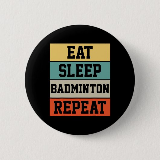 Badminton Sport Player Retro Funny Gift Button (Vorderseite)