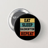 Badminton Sport Player Retro Funny Gift Button (Vorne & Hinten)