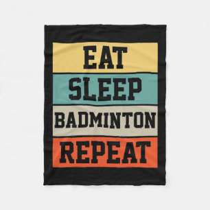 Badminton Sport Player Retro Funny Gift Fleecedecke
