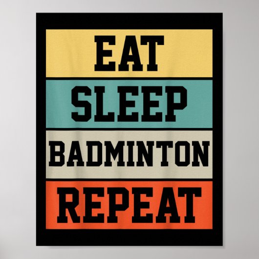 Badminton Sport Player Retro Funny Gift Poster (Vorne)