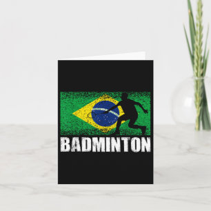 Badminton Sport, Retro Brasilien-Flagge, Brasilian Karte