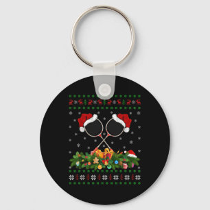 Badminton-Sportliebhaber Xmas Santa Hässlich Badmi Schlüsselanhänger