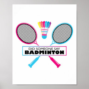Badminton Sports Hobby Shuttle Retro Poster