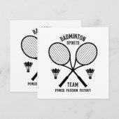 Badminton Sports Team Einladung (Vorne/Hinten)