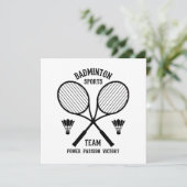 Badminton Sports Team Einladung (Stehend Vorderseite)