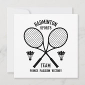 Badminton Sports Team Einladung (Rückseite)