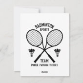 Badminton Sports Team Feiertagskarte (Rückseite)