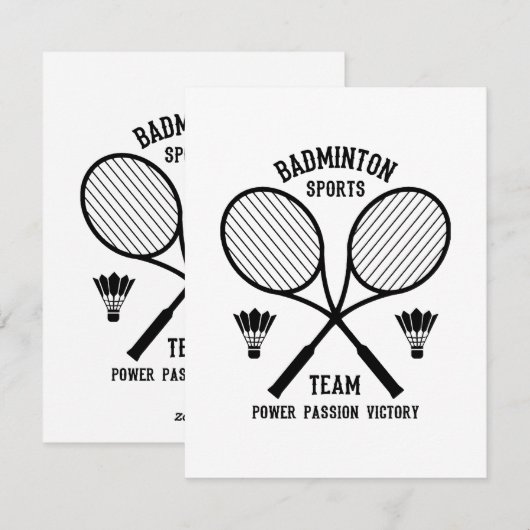 Badminton Sports Team Feiertagskarte (Vorne/Hinten)