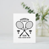 Badminton Sports Team Feiertagspostkarte (Stehend Vorderseite)