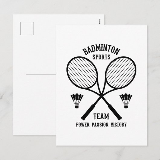 Badminton Sports Team Feiertagspostkarte (Vorne/Hinten)
