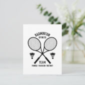 Badminton Sports Team RSVP Karte (Stehend Vorderseite)