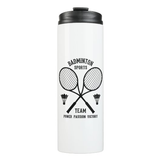 Badminton Sports Team Thermosbecher (Vorderseite)