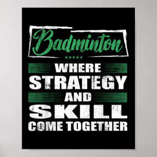Badminton Sportstrategie und Kompetenz treffen zus Poster