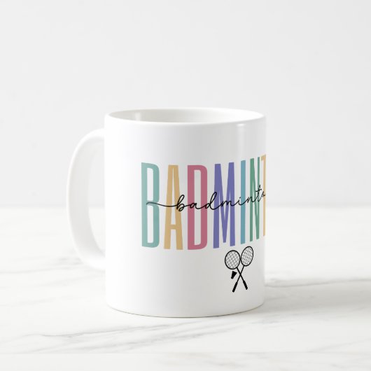 Badminton Sporty & Stylish Kaffeetasse (Vorderseite Links)
