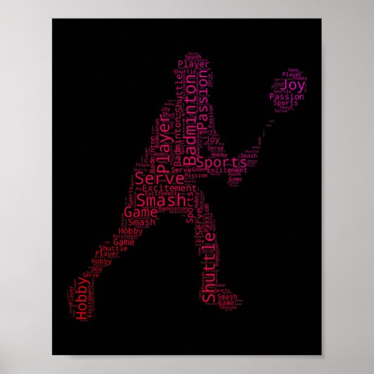 Badminton Squash Badminton Spieler Shuttlecock Poster (Vorne)