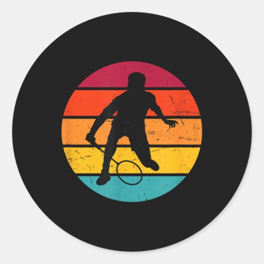 Badminton Squash Shuttle Womens Badminton Player Runder Aufkleber (Vorderseite)