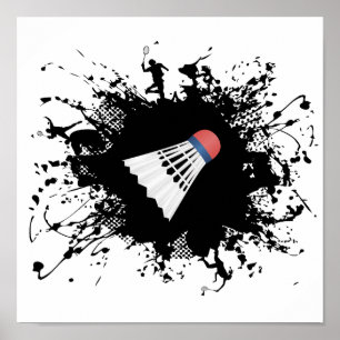 Badminton-städtische Art Poster