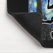 Badminton Starry Night Badminton Player Painting Mousepad (Ecke)