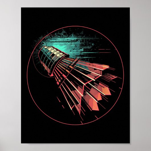 Badminton Steampunk Shuttle Player Poster (Vorne)