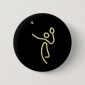 Badminton Stick Man – Shuttle Gift Idea  Button (Vorderseite)