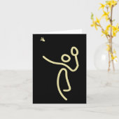 Badminton Stick Man - Shuttle Gift Idea Karte (Gelbe Blume)