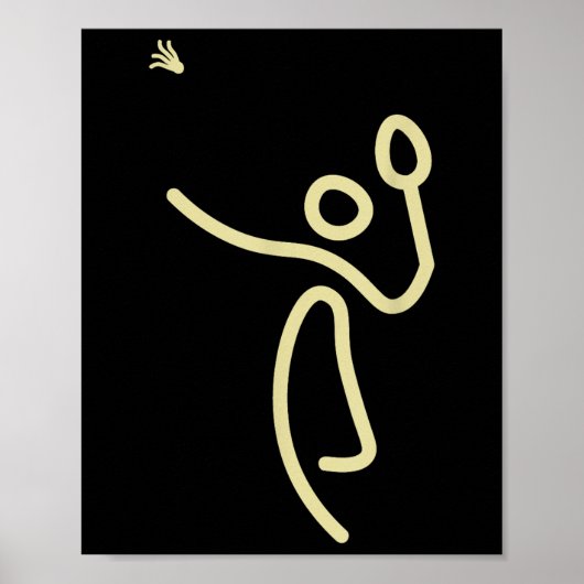 Badminton Stick Man - Shuttle Gift Idea Poster (Vorne)