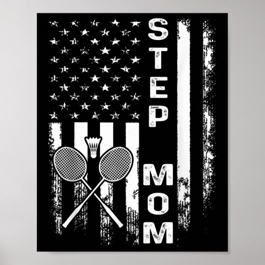 Badminton Stiefmutter Amerikanische Flagge Vintage Poster (Vorne)