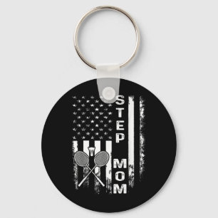 Badminton Stiefmutter Amerikanische Flagge Vintage Schlüsselanhänger