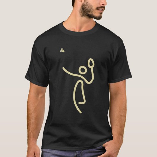 Badminton Strichmännchen Badminton T-Shirt (Vorderseite)
