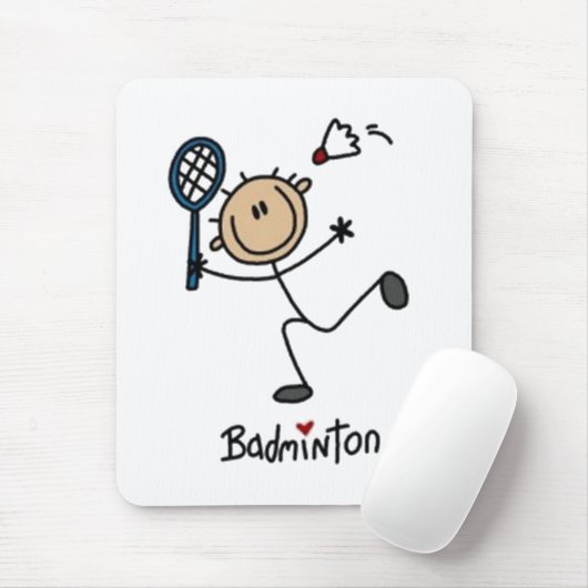 Badminton-Strichmännchen Mousepad (Mit Mouse)