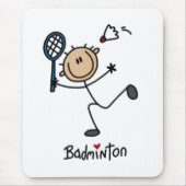 Badminton-Strichmännchen Mousepad (Vorne)