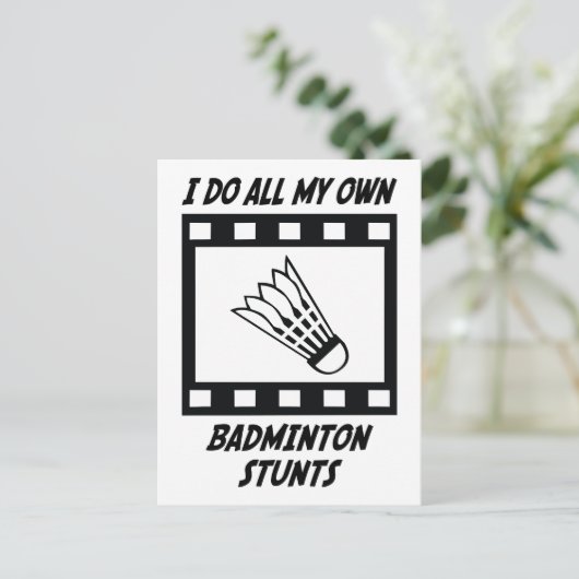 Badminton Stunts Postkarte (Stehend Vorderseite)