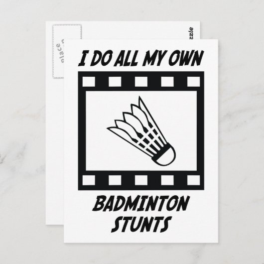 Badminton Stunts Postkarte (Vorne/Hinten)