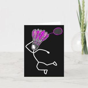 Badminton Stylish Cool Strichmännchen Girl Karte