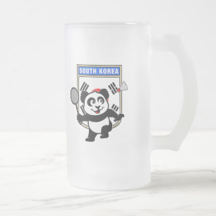 Badminton Südkorea Panda Mattglas Bierglas