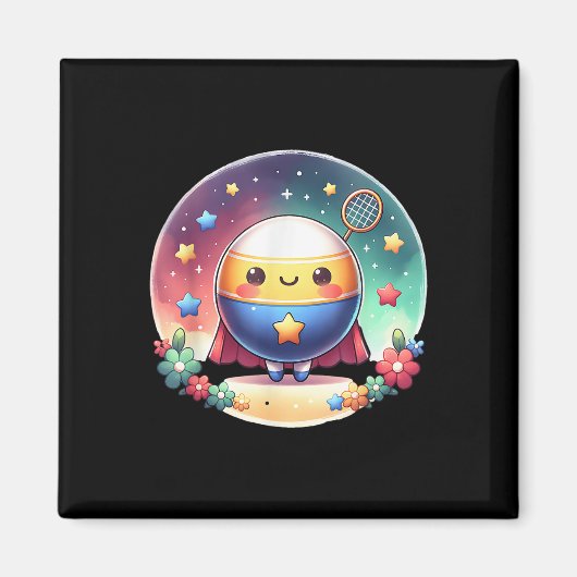 Badminton Superhero Super Hero Badminton Magnet (Vorne)