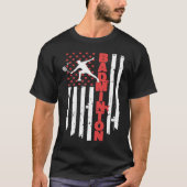 Badminton Team American Flag USA Badminton T-Shirt (Vorderseite)