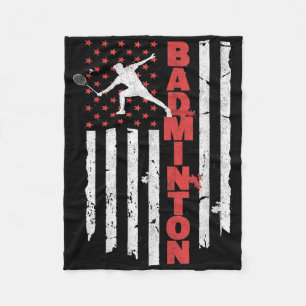 Badminton-Team Amerikanische Flagge USA Badminton Fleecedecke