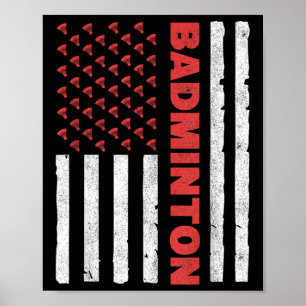 Badminton-Team Amerikanische Flagge USA Badminton  Poster