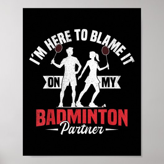 Badminton Team Game Partner Shuttle Player Badmint Poster (Vorne)