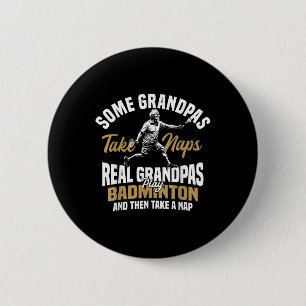 Badminton-Team Oma Shuttle-Spieler Badminton Button