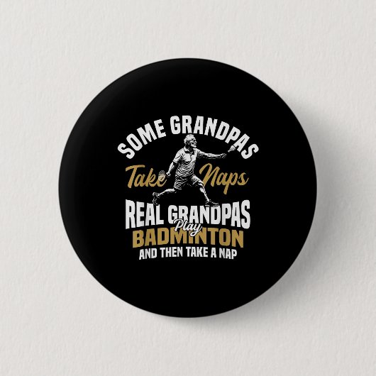 Badminton-Team Oma Shuttle-Spieler Badminton Button (Vorderseite)