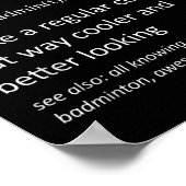 Badminton-Trainer Lustige Wörterbuch-Definition Tr Poster (Ecke)