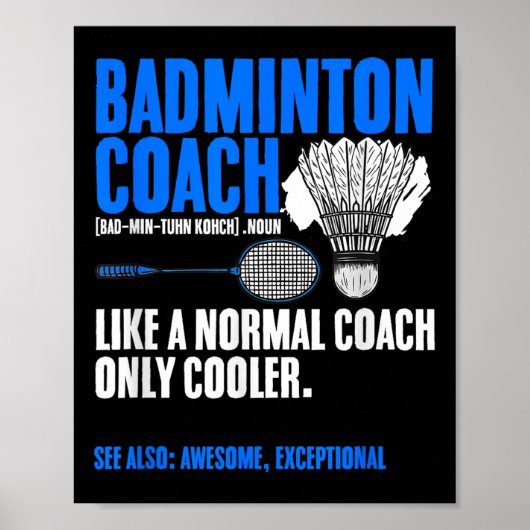 Badminton-Trainer-Schläger-Shuttle-Hobby-Badminton Poster (Vorne)